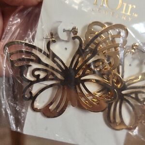 Noir Gold Butterfly Earrings